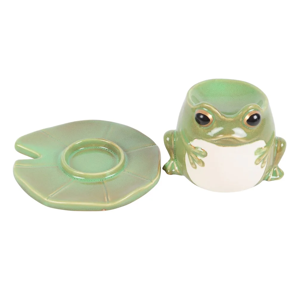 Frog Shaped Oil Burner and Lily Pad Plate, photo 5 of 6