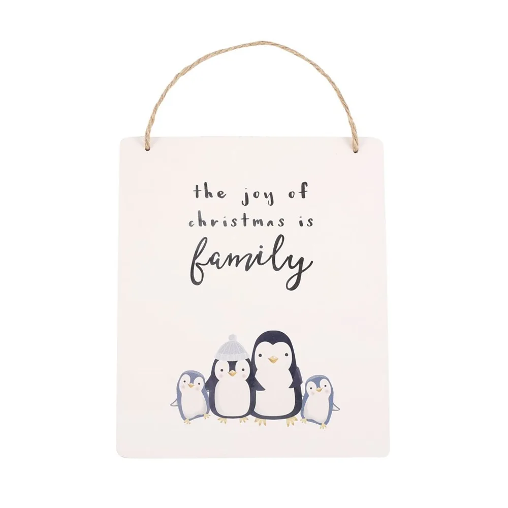 Joy of Christmas Penguin Family Hanging Sign Joy of Christmas Penguin Family Hanging Sign