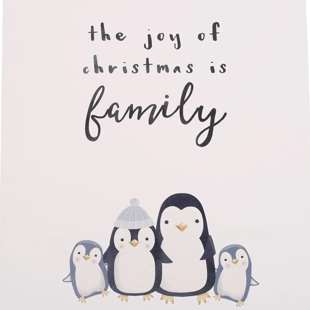 Joy of Christmas Penguin Family Hanging Sign - Image 2