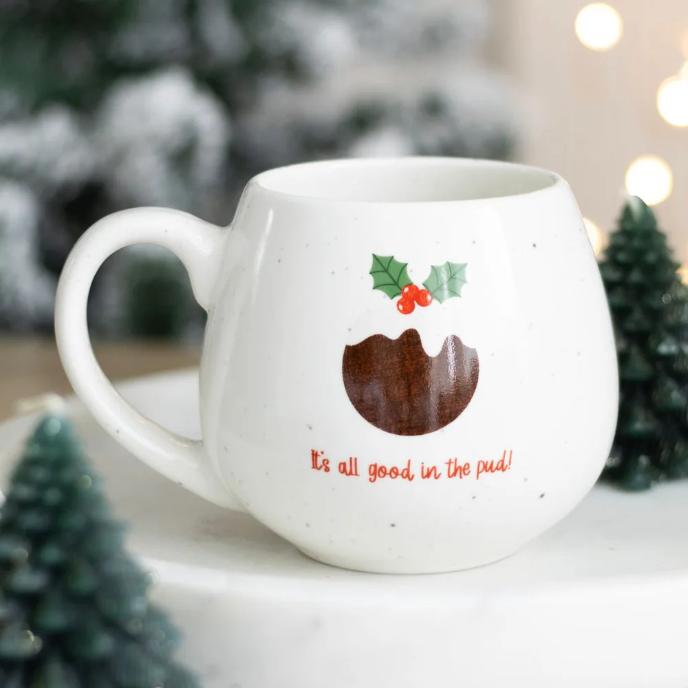 All Good in the Pud Rounded Christmas Mug, photo 4 of 4