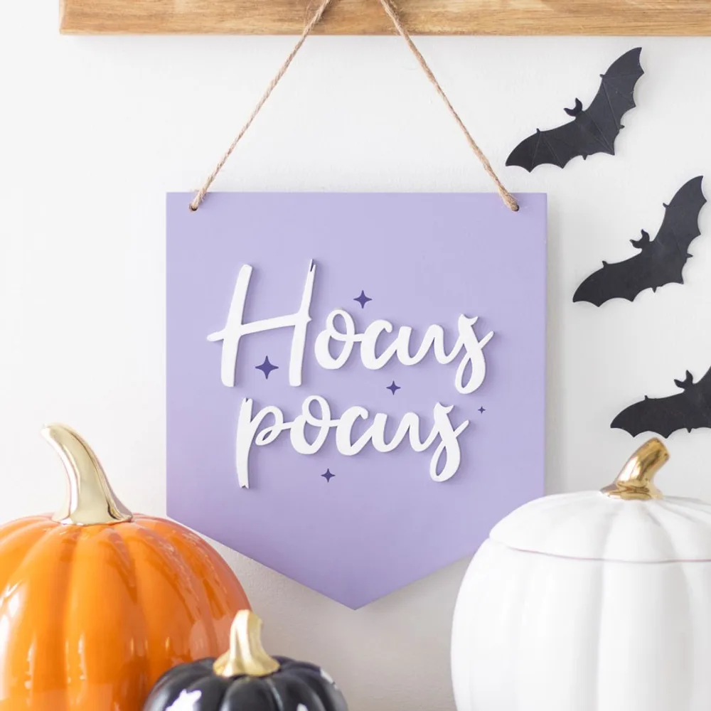 Purple Hocus Pocus Hanging Sign, photo 4 of 5