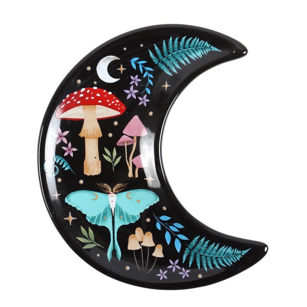 Crescent Moon Dark Forest Print Trinket Dish Crescent Moon Dark Forest Print Trinket Dish
