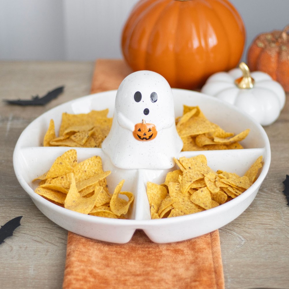 Ghost Chip & Dip Snack Dish Ghost Chip & Dip Snack Dish