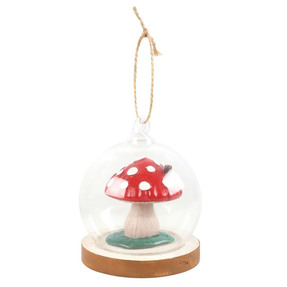 Mushroom House Glass Dome Hanging Decoration, photo 4 of 5