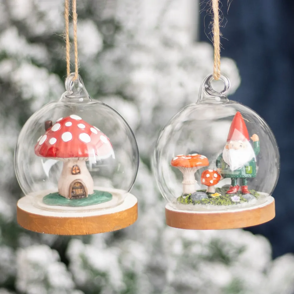 Mushroom House Glass Dome Hanging Decoration, photo 5 of 5