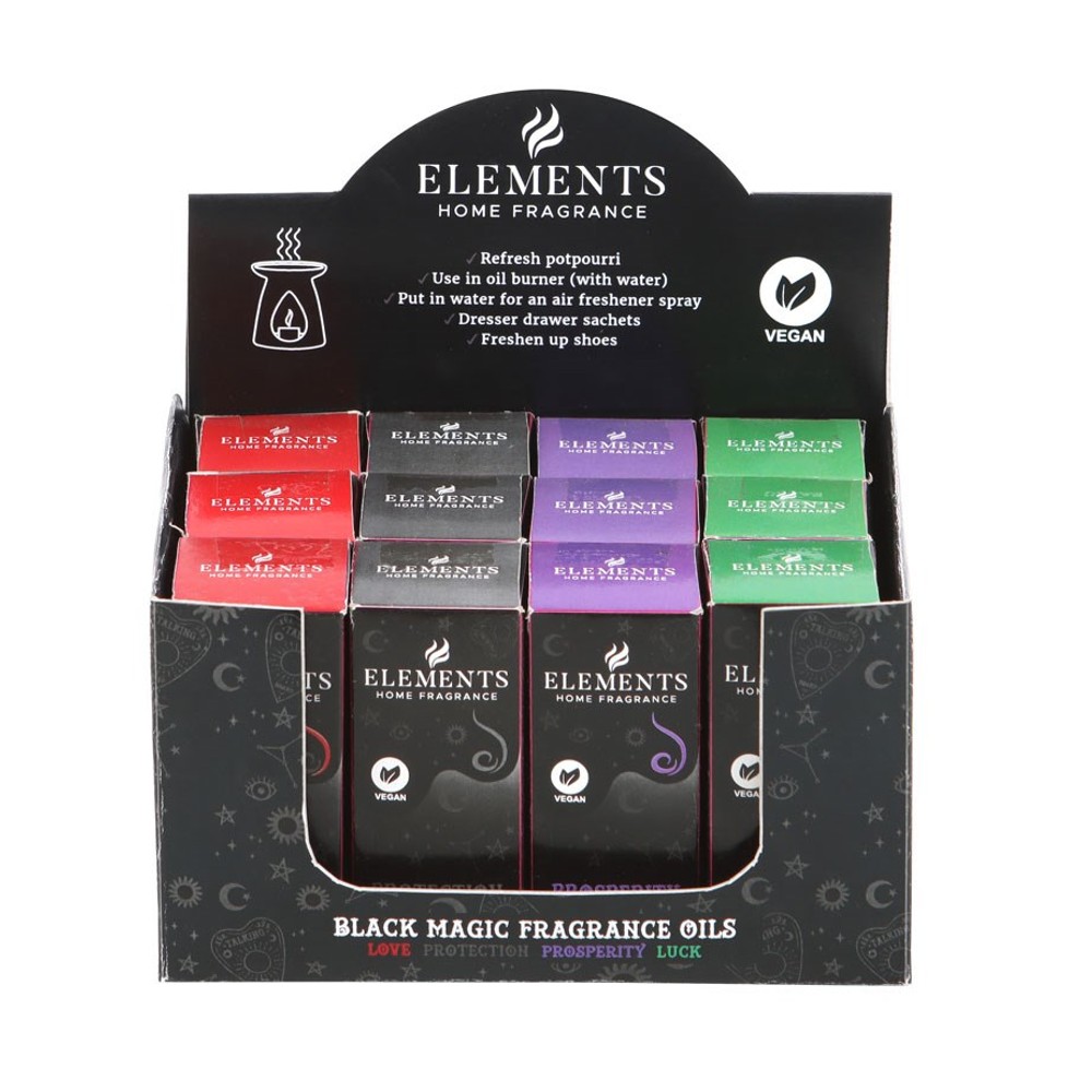 Set of 12 Black Magic Fragrance Oils in Display
