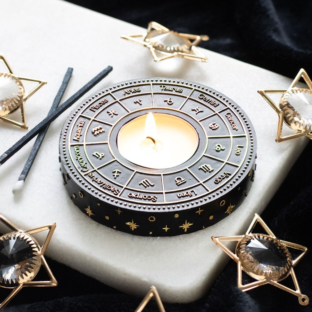 Astrology Wheel Tealight Candle Holder Astrology Wheel Tealight Candle Holder