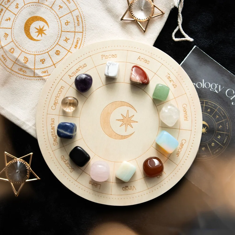 Astrology Wheel Crystal Grid Set Astrology Wheel Crystal Grid Set