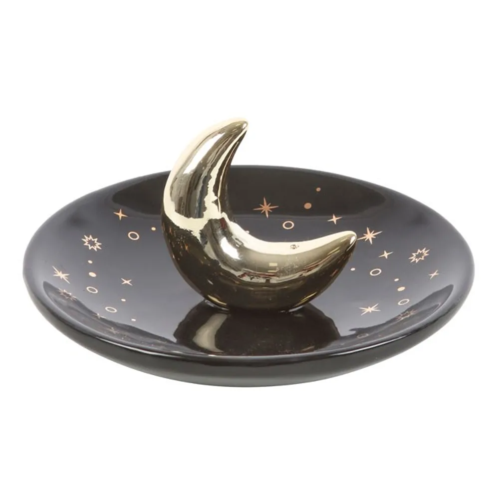 Gold Crescent Moon Incense Stick Holder, photo 3 of 5