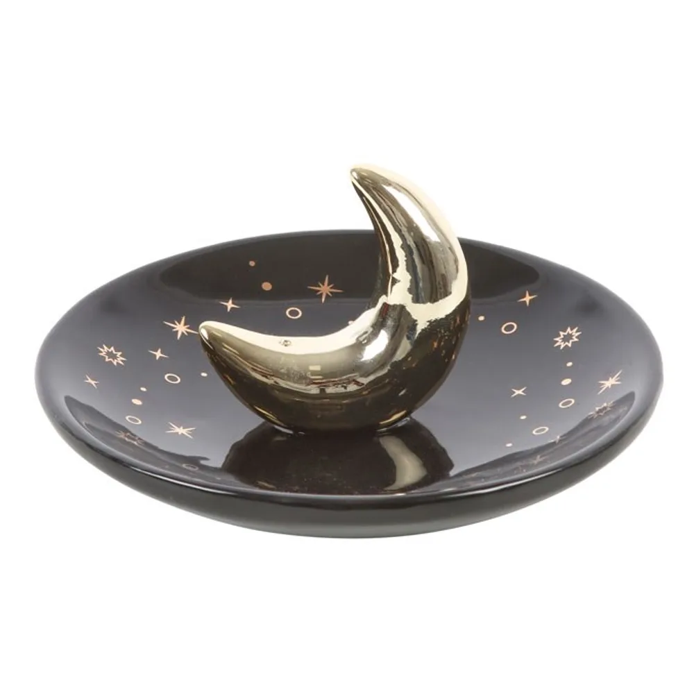 Gold Crescent Moon Incense Stick Holder, photo 4 of 5