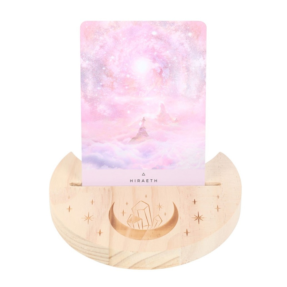 Natural Crystal Crescent Moon Tarot Card Stand Natural Crystal Crescent Moon Tarot Card Stand
