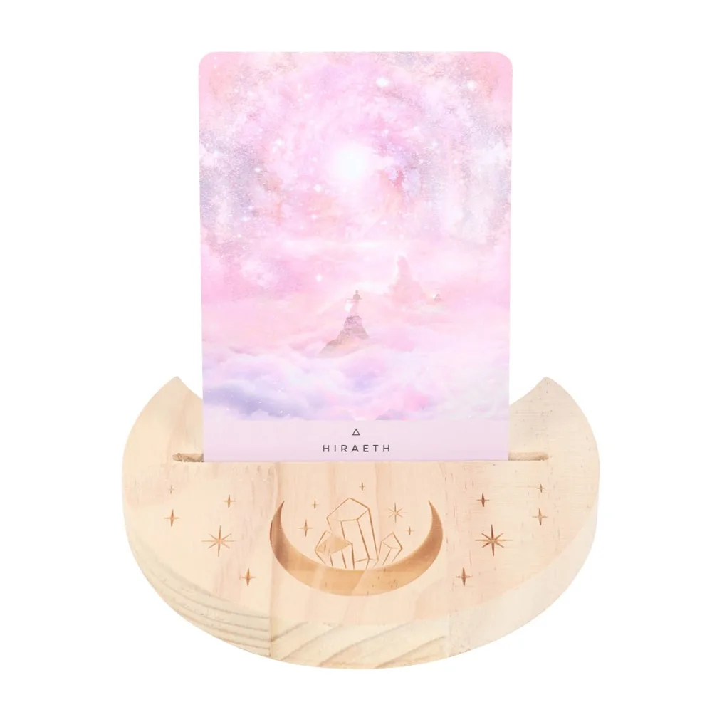 Natural Crystal Crescent Moon Tarot Card Stand Natural Crystal Crescent Moon Tarot Card Stand