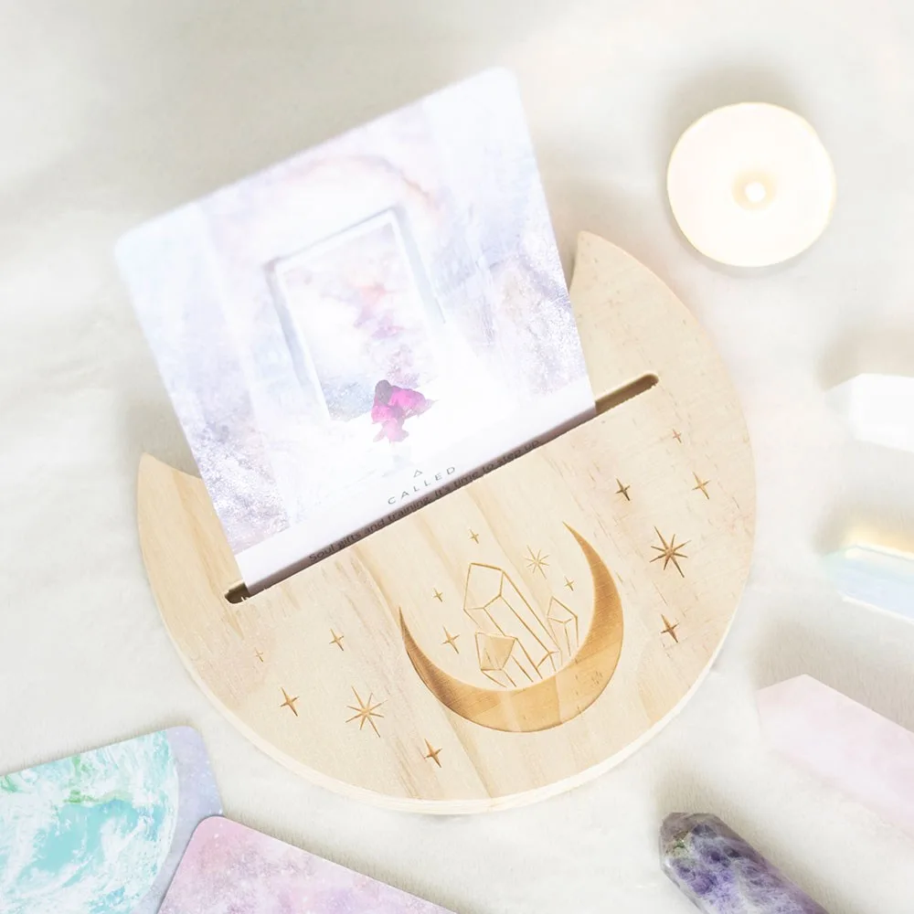 Natural Crystal Crescent Moon Tarot Card Stand - Image 6