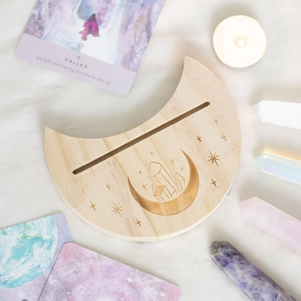 Natural Crystal Crescent Moon Tarot Card Stand - Image 7