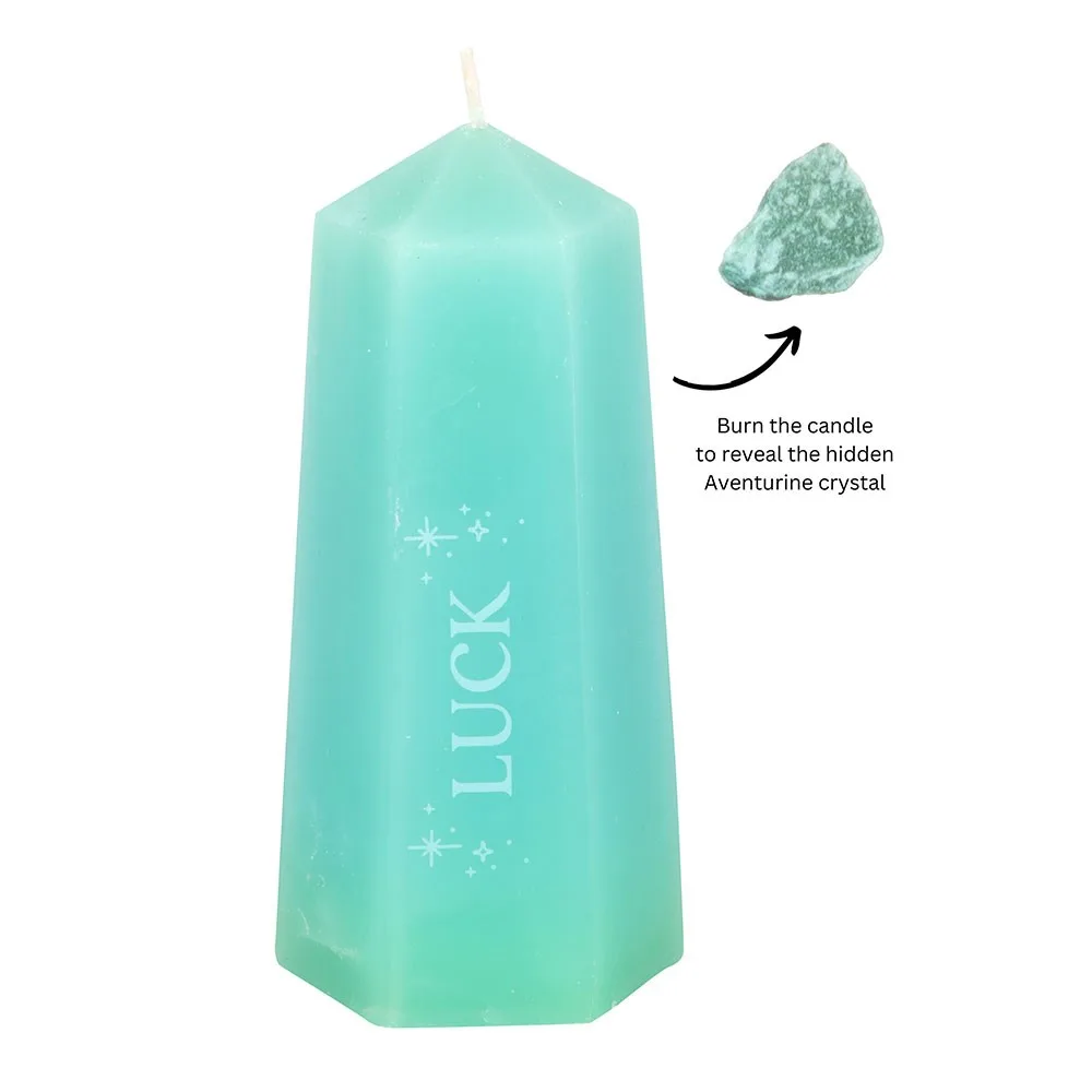 Luck Crystal Candle with Rough Green Aventurine, photo 2 of 6