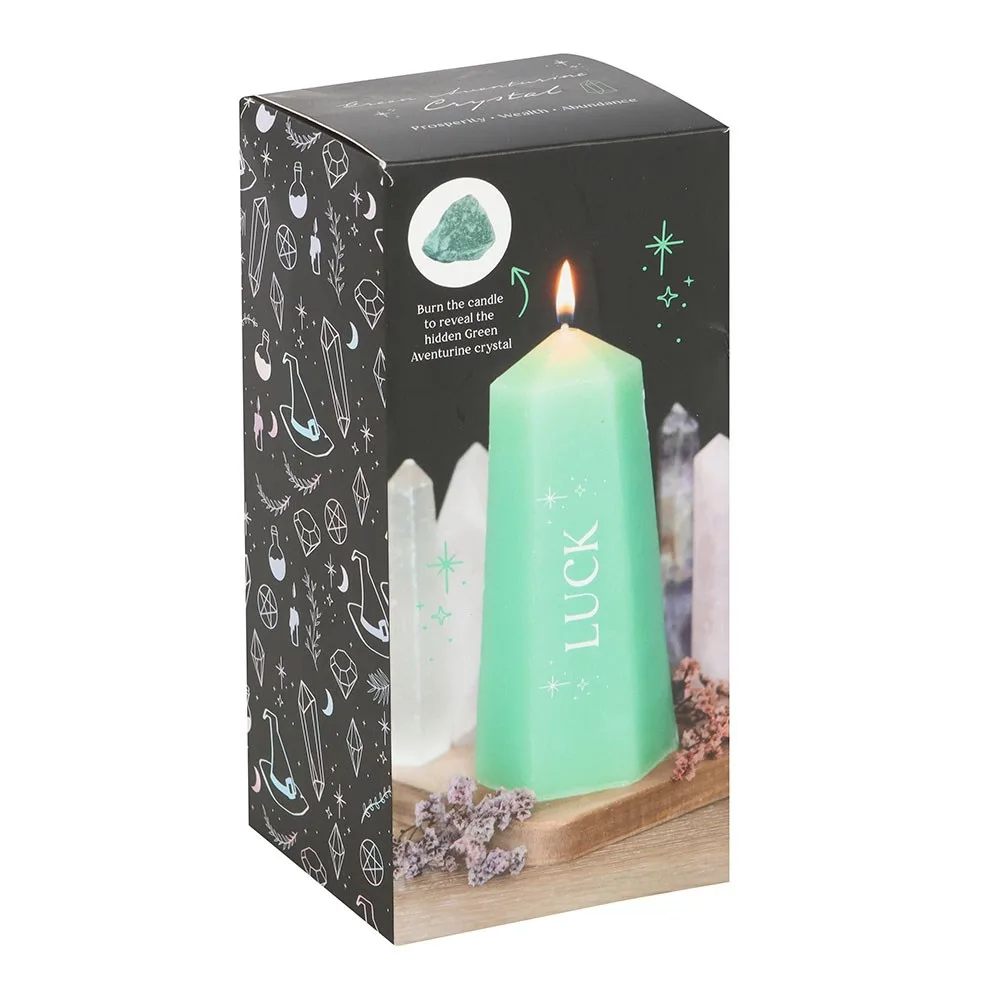 Luck Crystal Candle with Rough Green Aventurine, photo 5 of 6