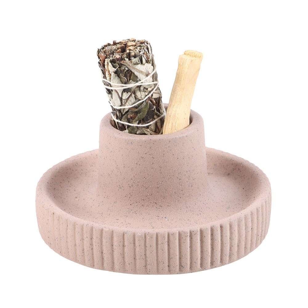 Greige Ribbed Smudge Bowl Greige Ribbed Smudge Bowl