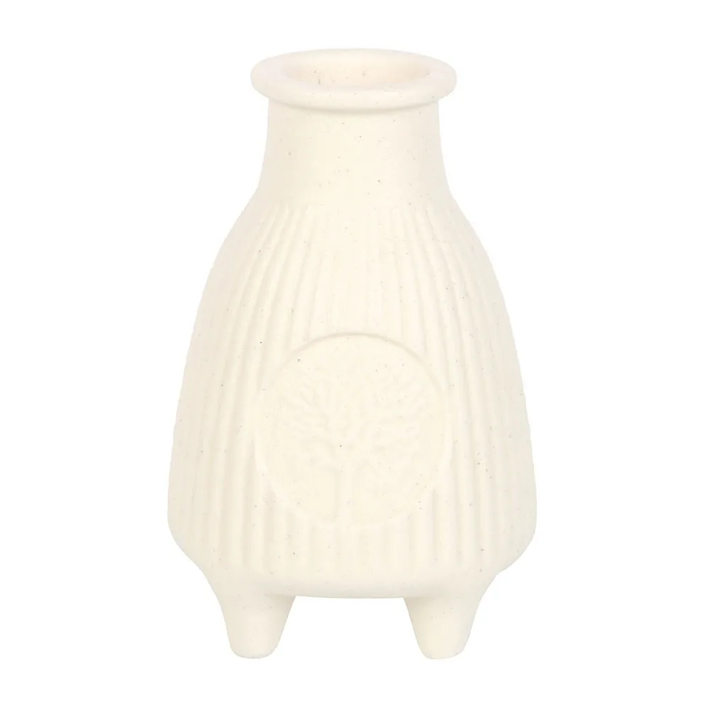 Cream Ribbed Palo Santo Burner - Image 2