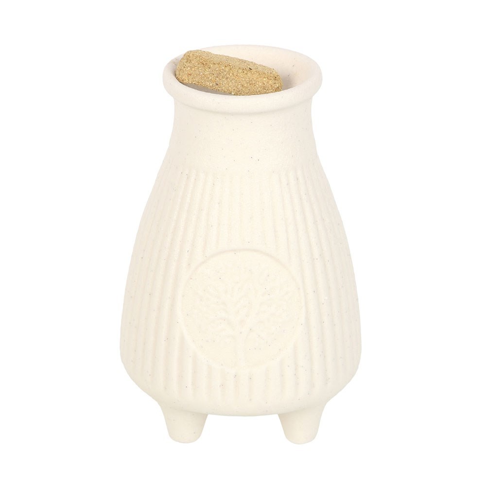 Cream Ribbed Palo Santo Brick Burner Cream Ribbed Palo Santo Brick Burner