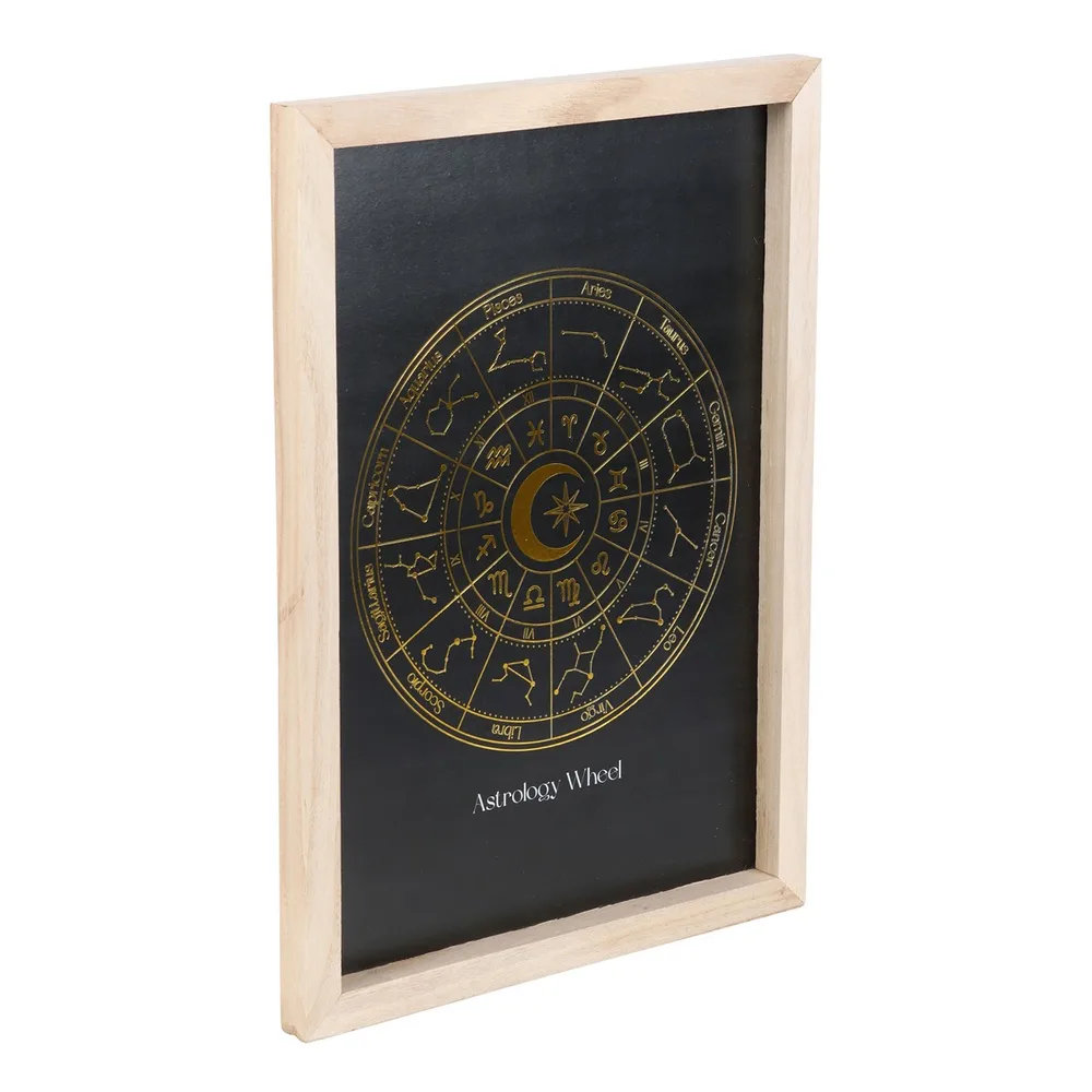 Black Astrology Wheel Framed Wall Art Print, photo 3 of 5