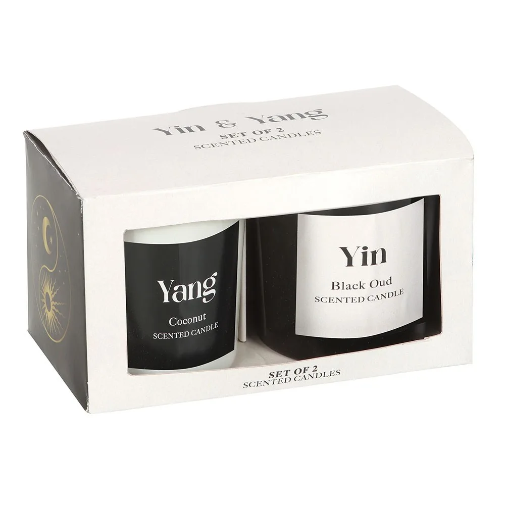 Set of 2 Yin Yang Black Oud and Coconut Candles - Image 2