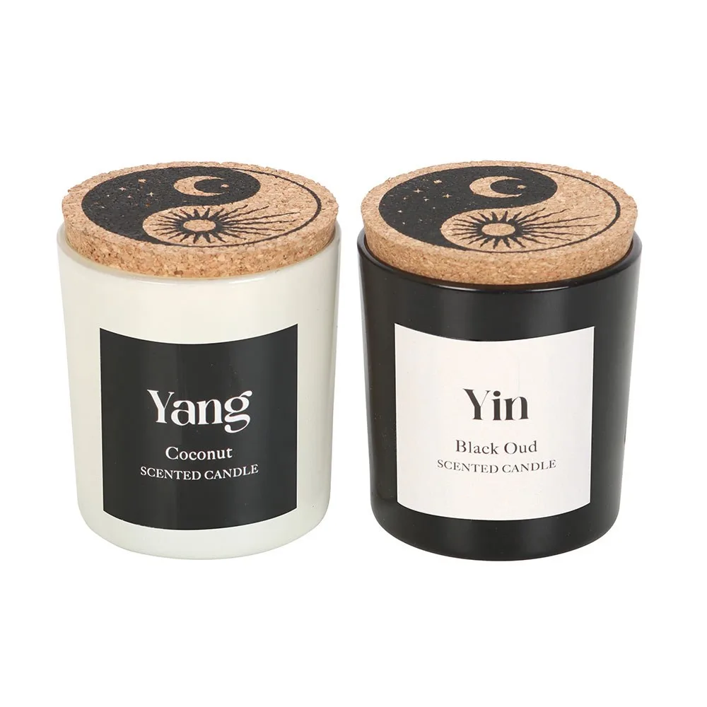 Set of 2 Yin Yang Black Oud and Coconut Candles - Image 3