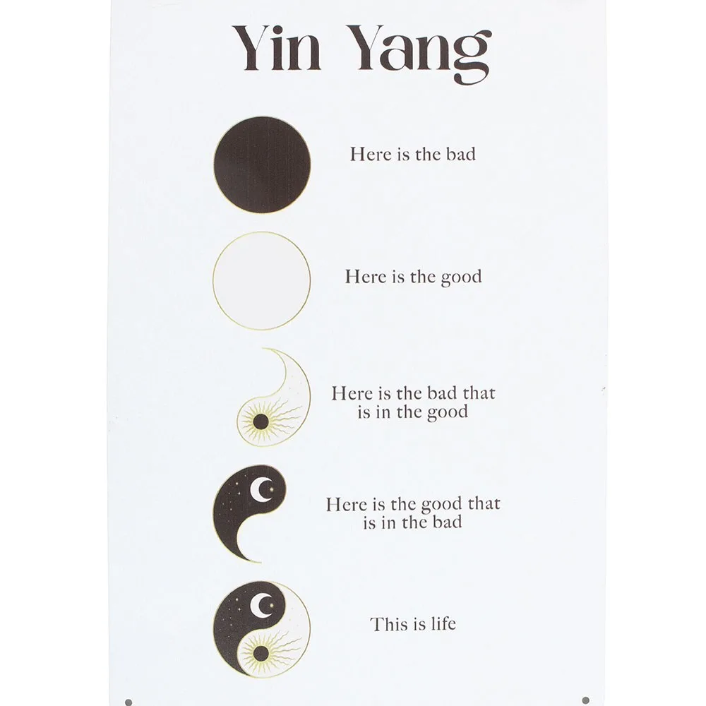 30cm Yin Yang Hanging Metal Sign, photo 3 of 5