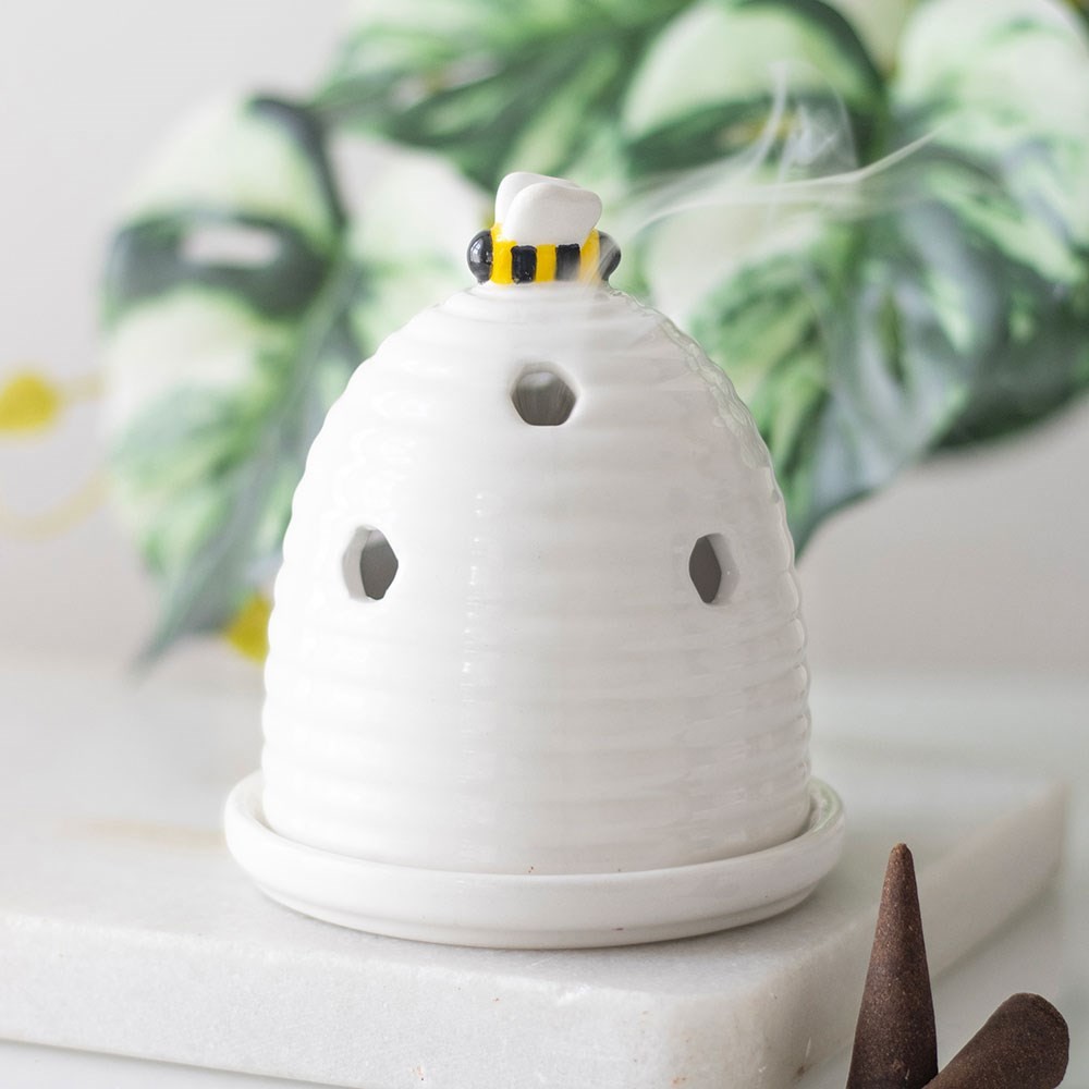 White Beehive Incense Cone Holder White Beehive Incense Cone Holder