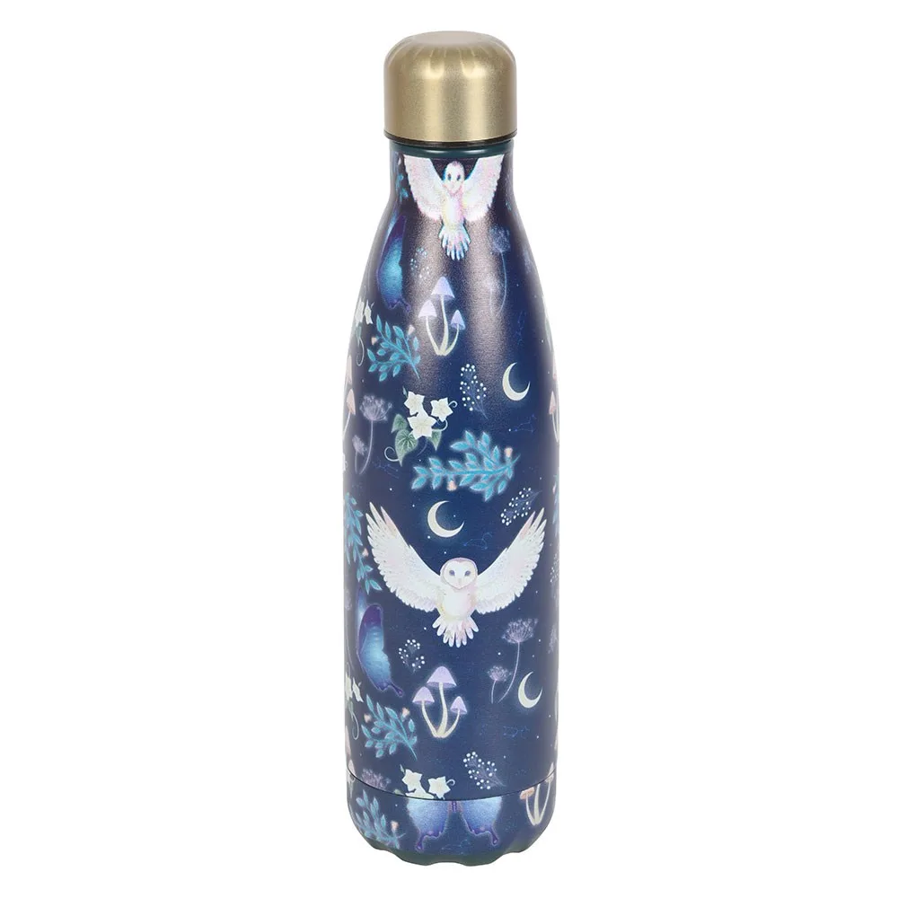 Night Flight Owl Print Metal Water Bottle, photo 2 of 7