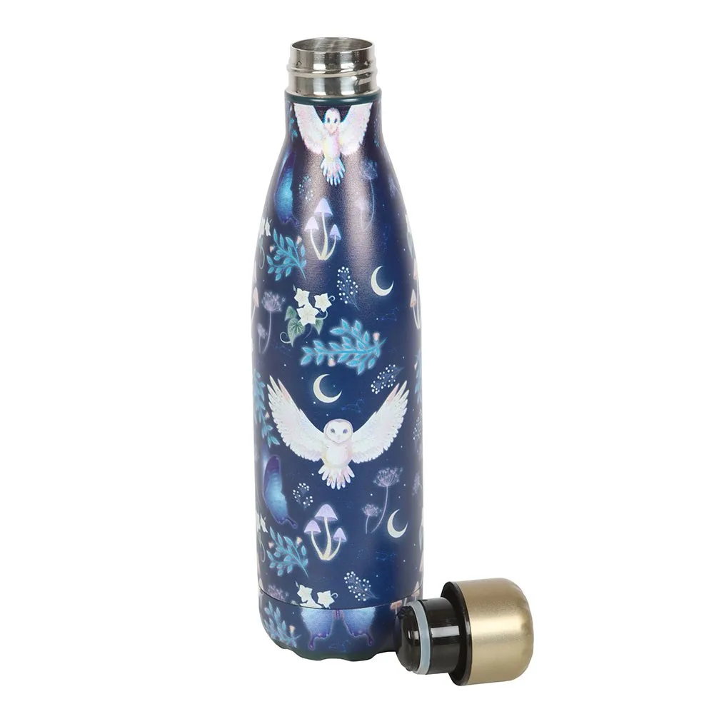 Night Flight Owl Print Metal Water Bottle, photo 3 of 7
