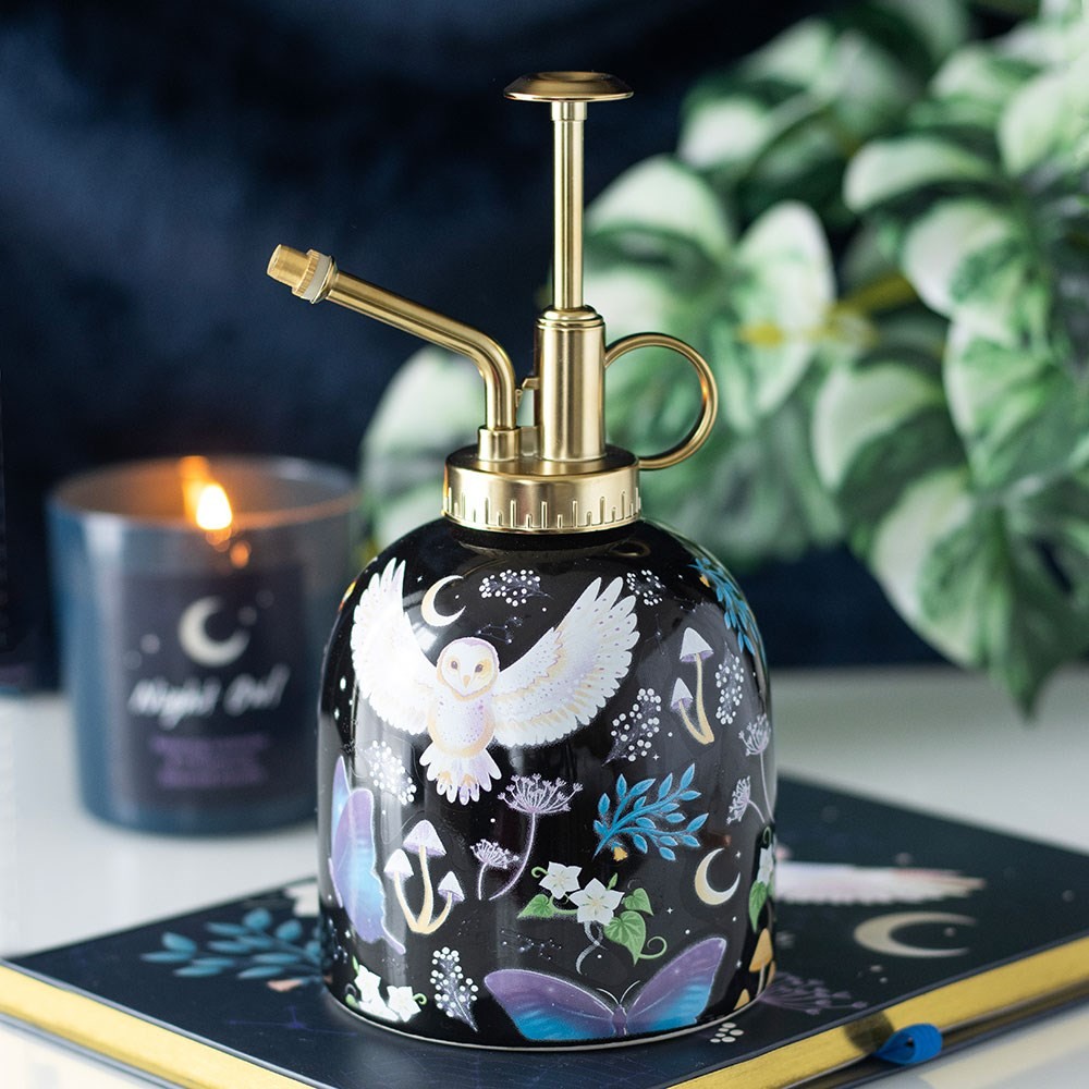 Night Flight Owl Print Ceramic Plant Mister Night Flight Owl Print Ceramic Plant Mister