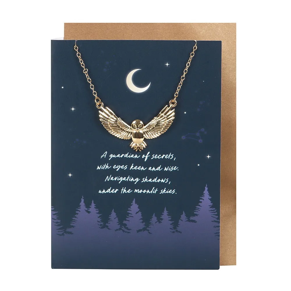 Night Owl Necklace Greeting Card - Image 2