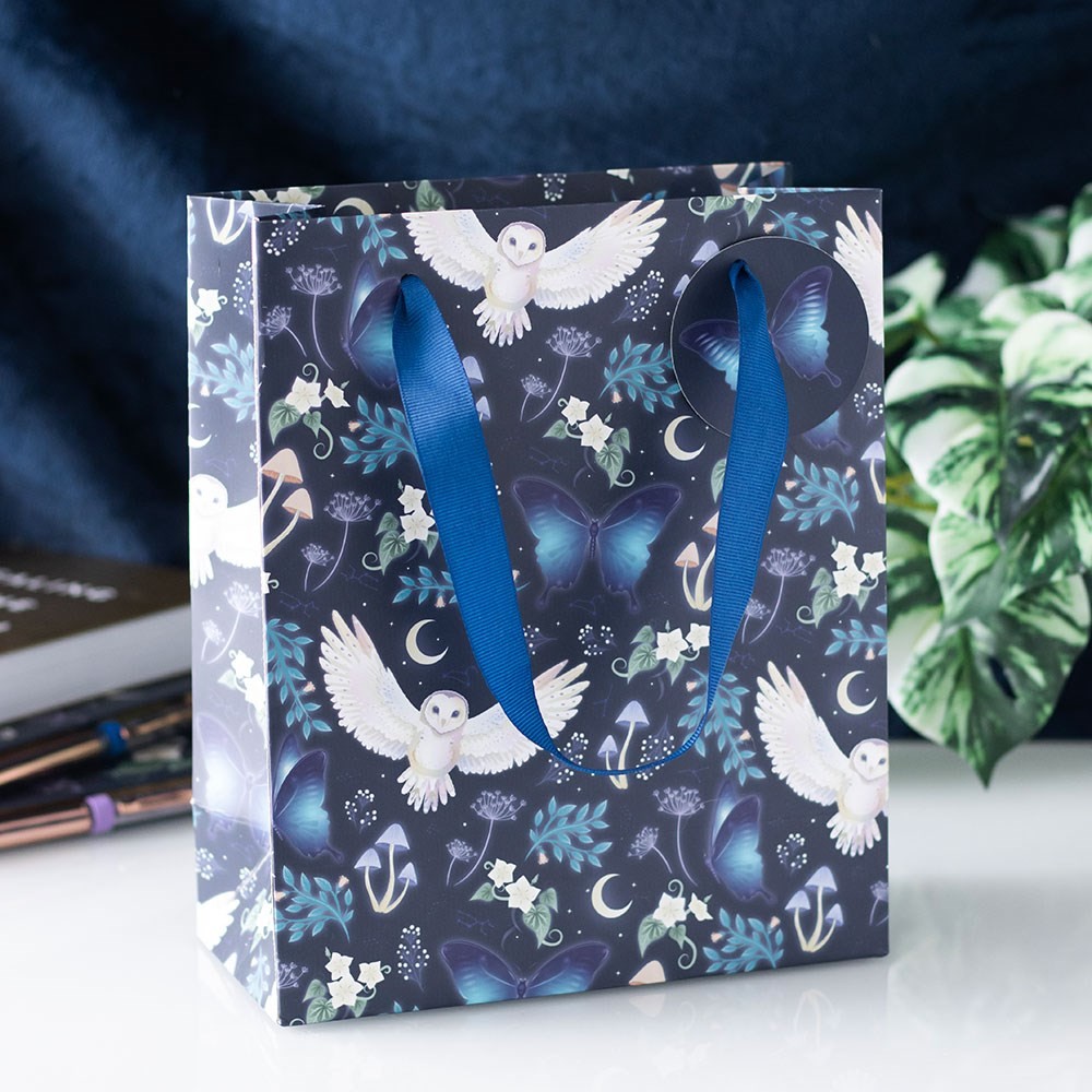 23cm Midnight Forest Owl Print Gift Bag 23cm Midnight Forest Owl Print Gift Bag