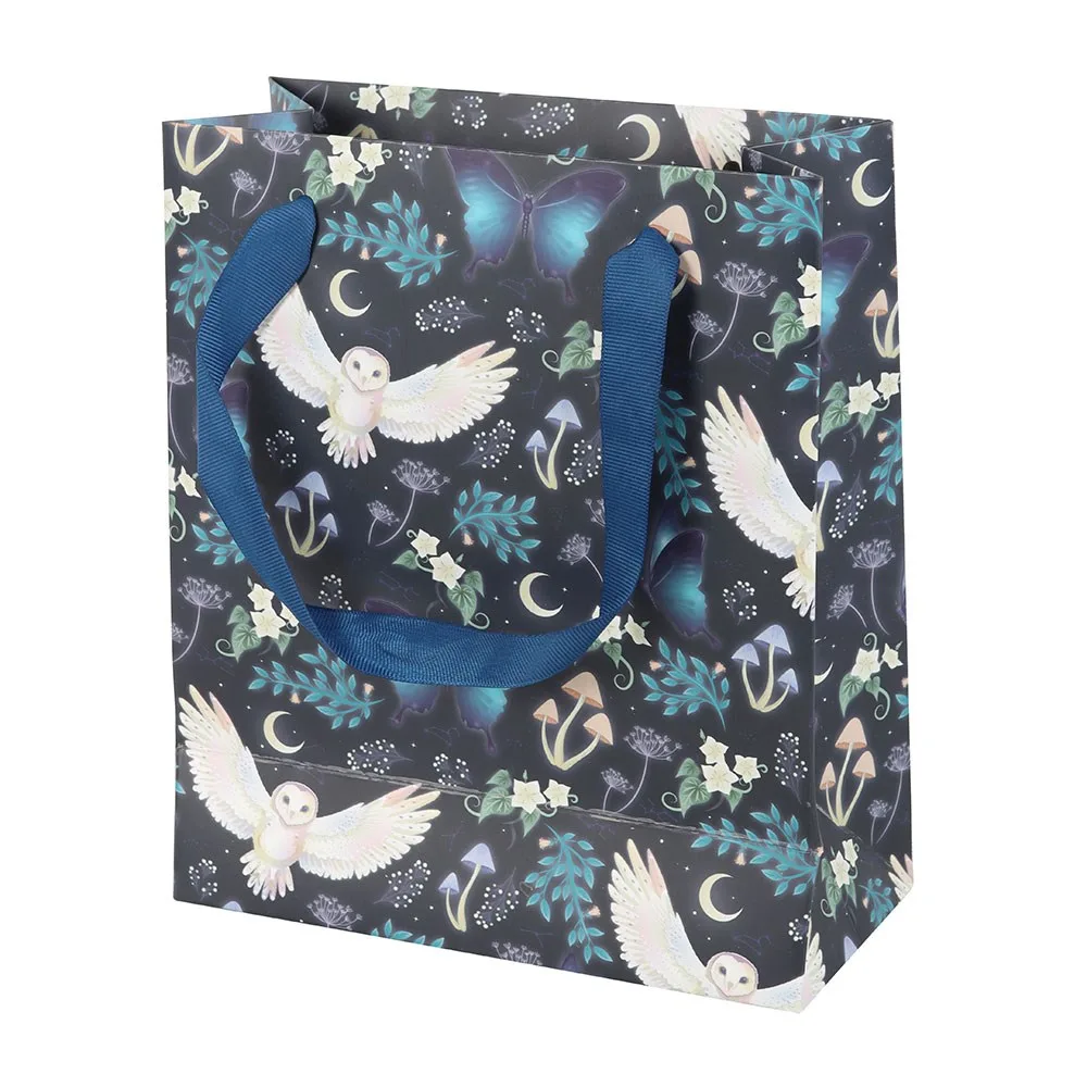 23cm Midnight Forest Owl Print Gift Bag - Image 5