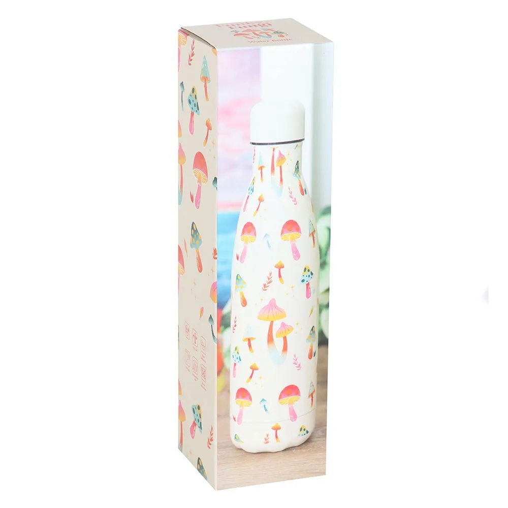 Funky Fungi Mushroom Print Metal Water Bottle - Image 5