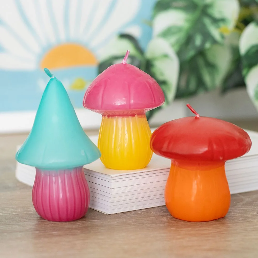 Set of 3 Mushroom Shaped Candles Set of 3 Mushroom Shaped Candles