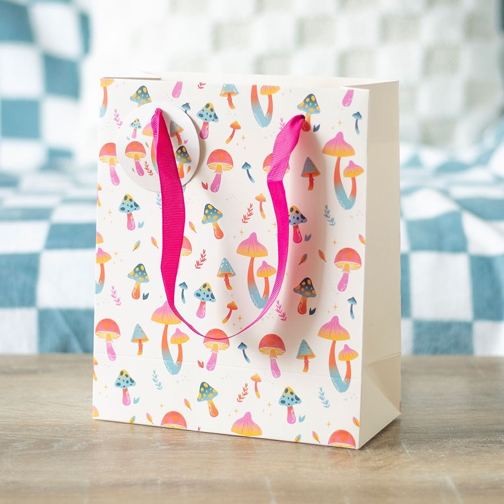 23cm Medium Funky Fungi Mushroom Print Gift Bag 23cm Medium Funky Fungi Mushroom Print Gift Bag