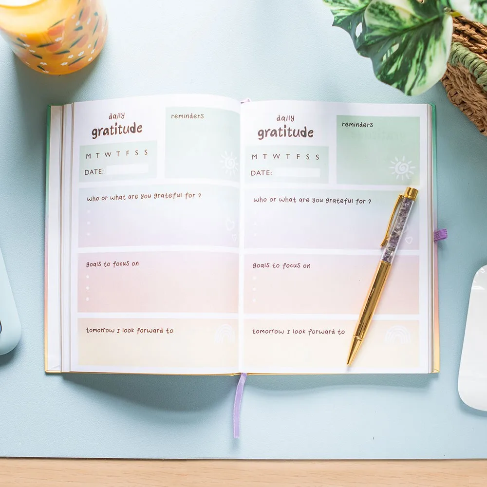 Multicoloured Gratitude Journal with Amethyst Pen - Image 2