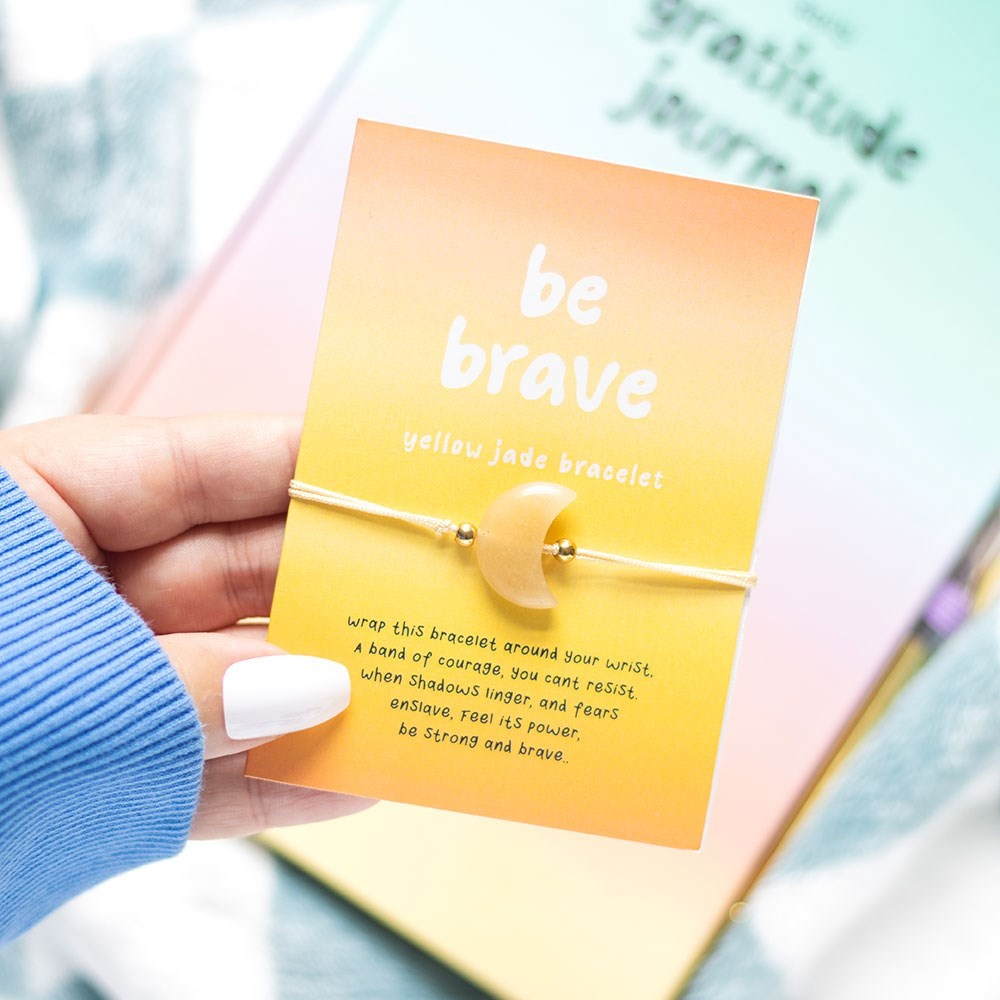 Be Brave Yellow Jade Crystal Moon Bracelet Be Brave Yellow Jade Crystal Moon Bracelet