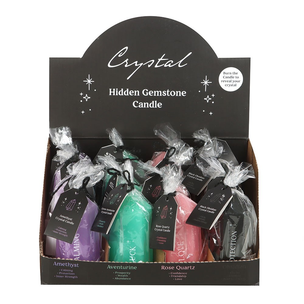 Set of 16 Small Hidden Crystal Candles in Display Set of 16 Small Hidden Crystal Candles in Display