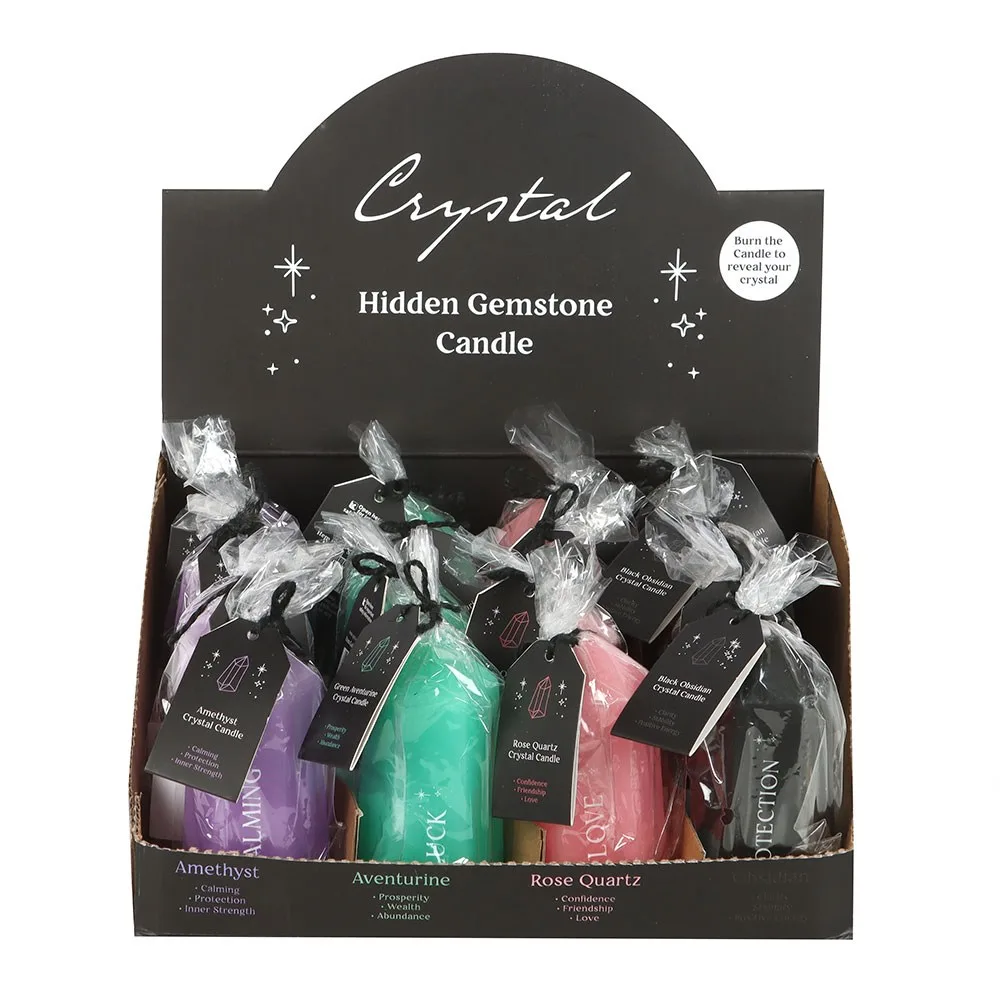 Set of 16 Small Hidden Crystal Candles in Display Set of 16 Small Hidden Crystal Candles in Display
