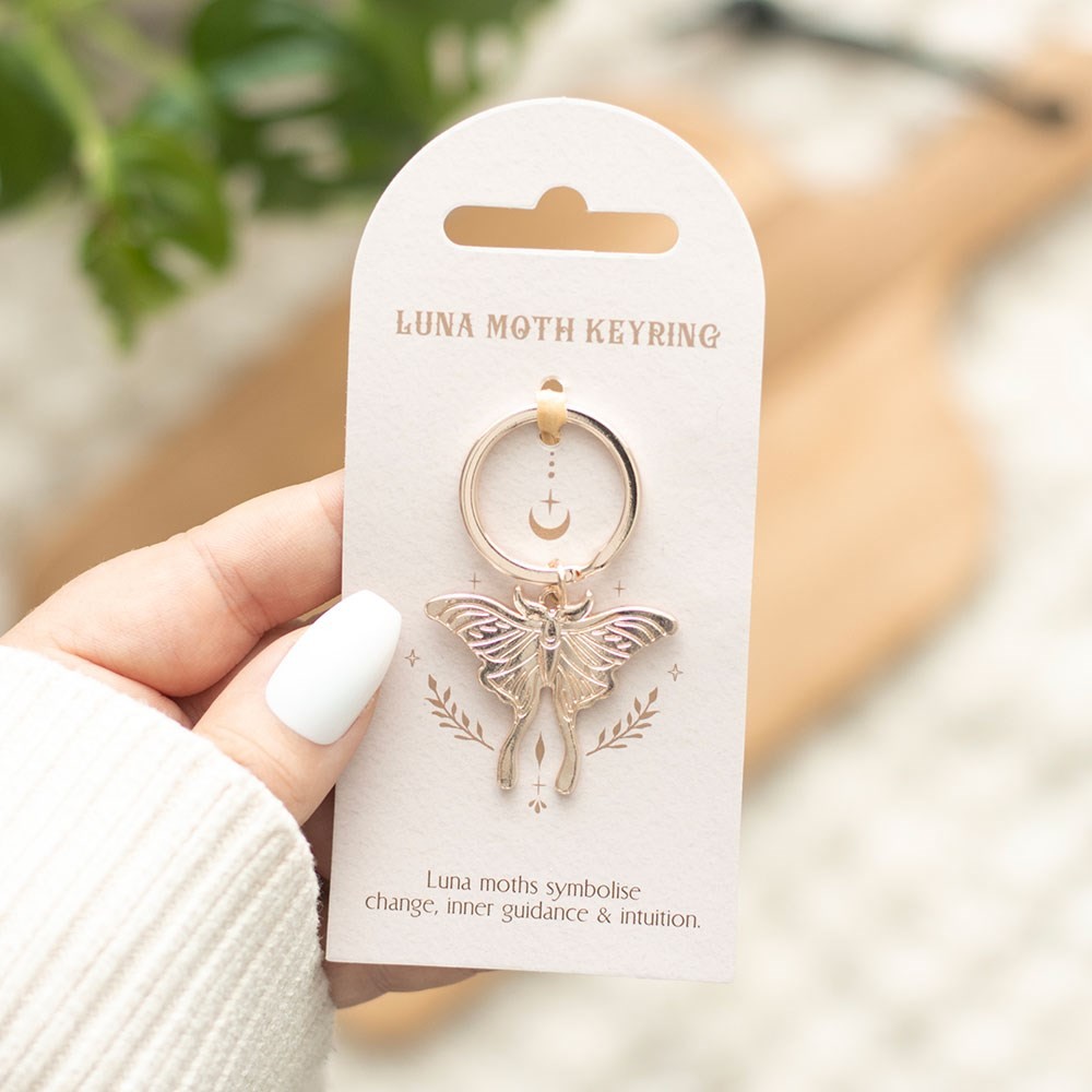 Light Luna Moth Keyring Light Luna Moth Keyring