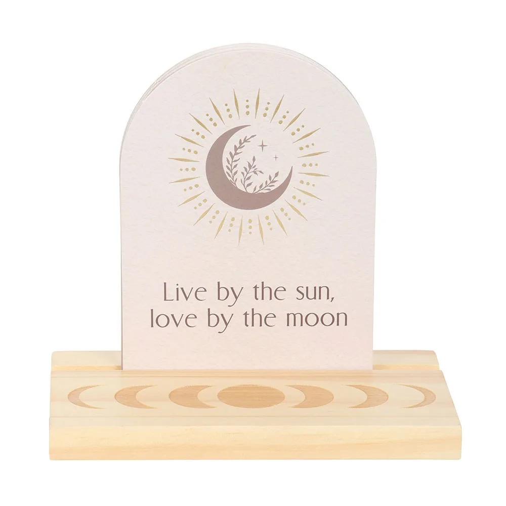 Luna Moth Affirmation Cards with Wooden Stand - Image 2