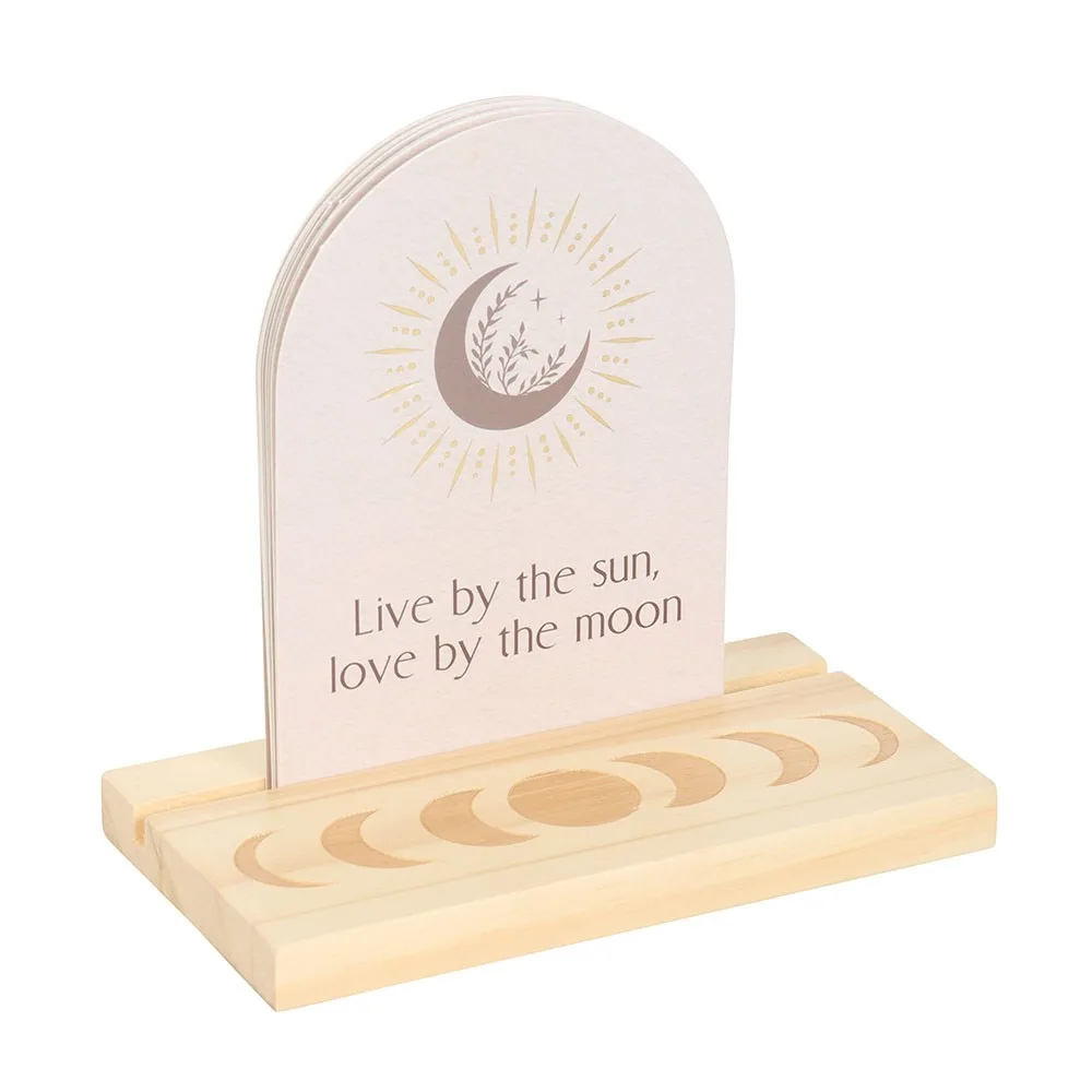 Luna Moth Affirmation Cards with Wooden Stand - Image 3