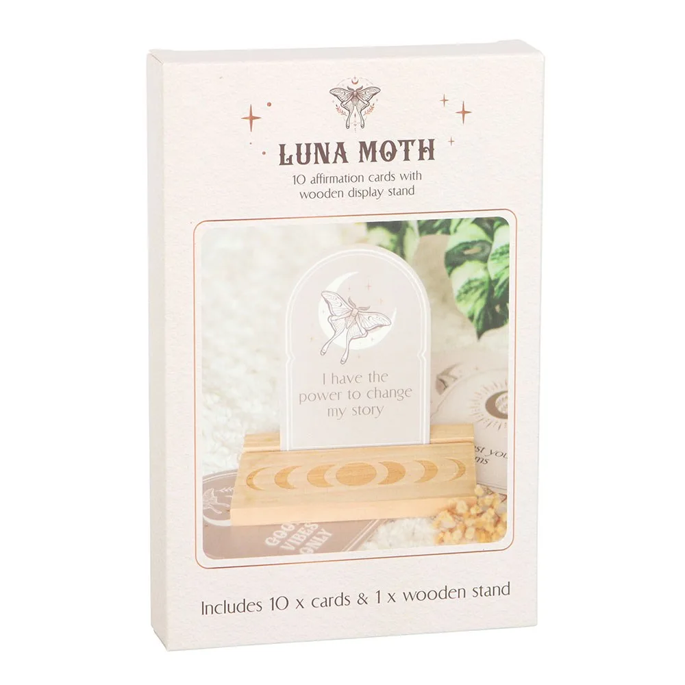 Luna Moth Affirmation Cards with Wooden Stand - Image 6