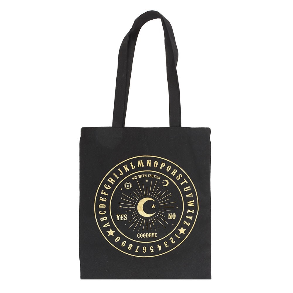 Black and Gold Talking Board Polycotton Tote Bag Black and Gold Talking Board Polycotton Tote Bag