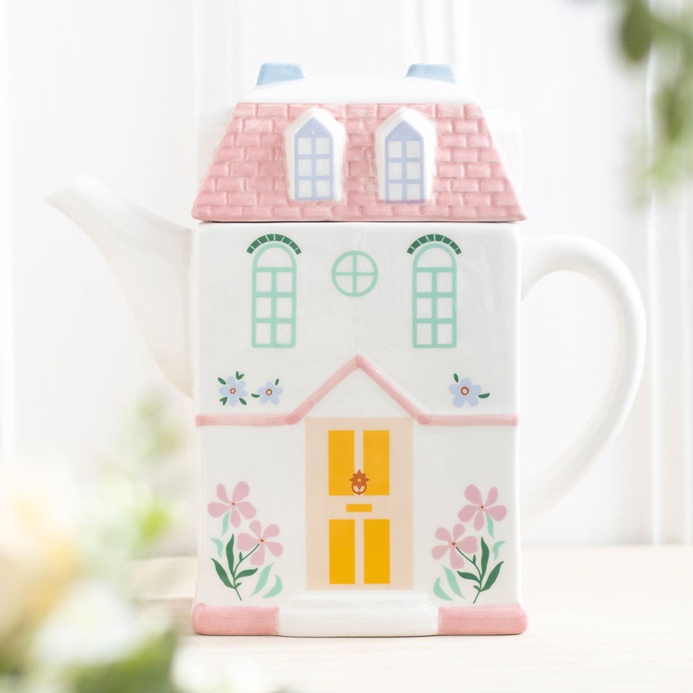 Pastel House Shaped Teapot Pastel House Shaped Teapot