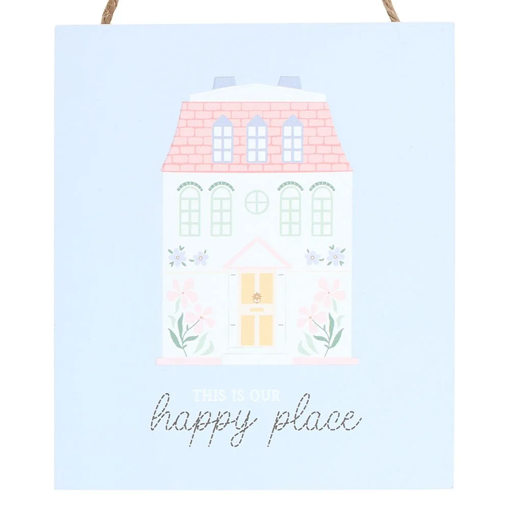 This Is Our Happy Place Pastel House Hanging Sign, photo 3 of 4