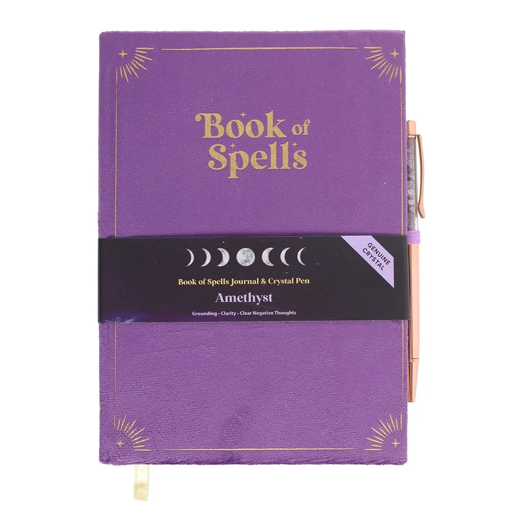 Book of Spells Journal with Amethyst Crystal Pen, photo 2 of 7