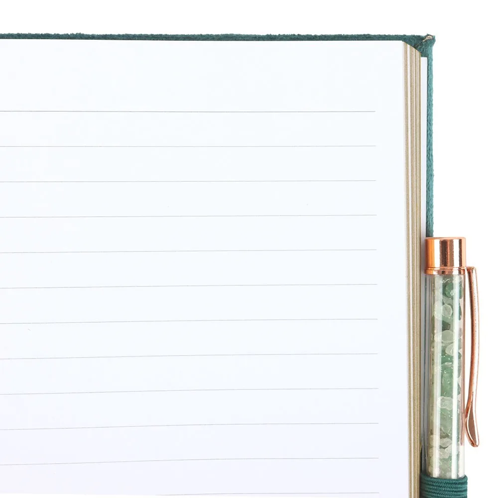 Book of Abundance Journal with Green Aventurine Crystal Pen - Image 5